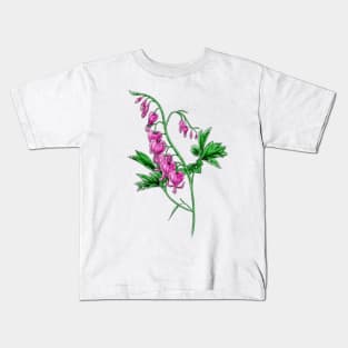 Pink Bleeding Hearts Kids T-Shirt